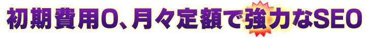初期費用無料、月々定額で強力なSEO